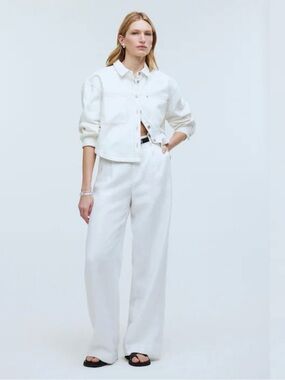 MADEWELL “Harlow” Wide-Leg Linen Pants - Size 12